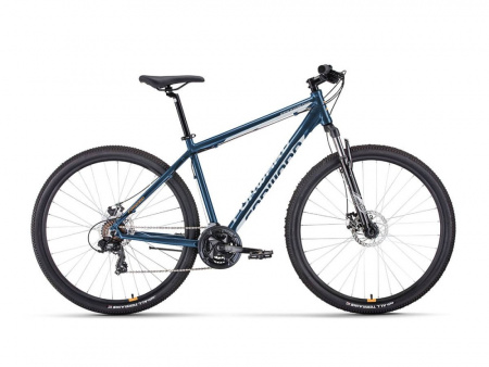 Велосипед FORWARD APACHE 29 2.0 D CLASSIC (29" 21 ск. рост. 17") 2022, темно-синий/серебристый, RBK2