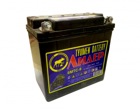 Аккумуляторная батарея мото марки  ЛИДЕР 6МТС-9 [00-00001636] 9Ah 12 вольт (45A, 140*77*135)