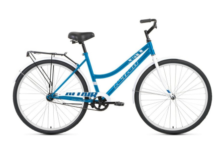 Велосипед ALTAIR CITY 28 low (28" 1 ск. рост 19") 2020-2021, голубой/белый, RBKT1YN81010
