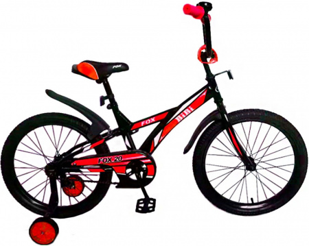 Велосипед BIBI FOX 20", детский с прист. колесами, 20.SC.FOX.BL/R  black/red