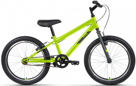 Велосипед ALTAIR MTB HT 20 LOW (20" 1 ск. рост. 10.5") 2022, ярко-зеленый/серый, IBK22AL20084