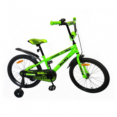 Велосипед  детский двухколесный BIBI 18" GO 18.SC.GO.GN0 black/green (П)