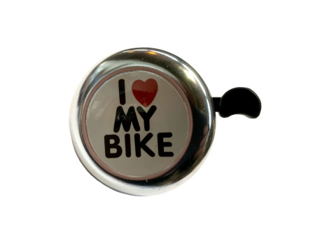 Звонок для велосипеда (003) " I love my bike", алюминий/пластик