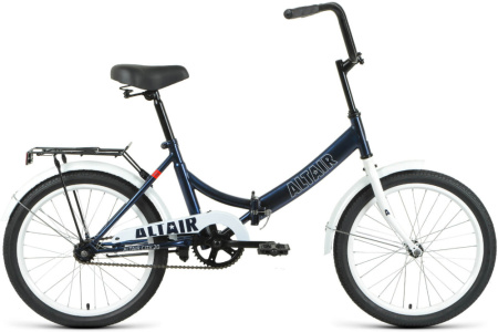 Велосипед ALTAIR CITY 20 (20" 1 ск. рост. 14" скл.) 2022, темно-синий/белый, RBK22AL20003