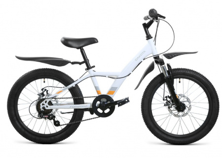 Велосипед FORWARD DAKOTA 20 2.0 D (20" 6 ск. рост. 10.5") 2022, белый/оранжевый, RBK22FW20587