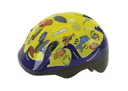 Шлем детский/подростк. 5-731076 с сеточкой 6 отв. 52-56см SEA WORLD/желтый (10) VENTURA