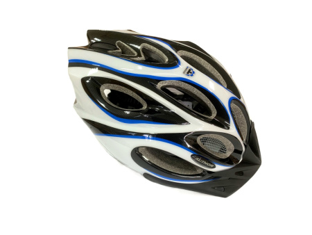 Шлем 8-9001264 спорт. с сеточкой Skiff 143 Blu 14отв. INMOLD сине-бело-черный 58-62см (10) AUTHOR