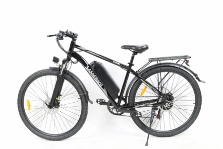Электровелосипед двухколёсный для взрослых SAMEBIKE, модель GT, артикул SB-GT500, стальная рама, мотор 500Вт, батарея 48V, 10Ah,цвет чёрно-серебристый