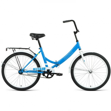 Велосипед ALTAIR CITY 24 FR (24" 1 ск. рост. 16" скл.) 2023, голубой/белый