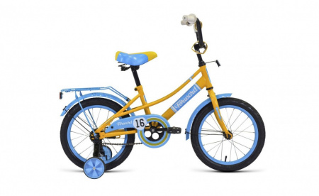 Велосипед FORWARD AZURE 16 (16" 1 ск.) 2022, желтый/голубой, IBK22FW16122