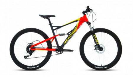 Велосипед FORWARD FLARE 27,5 2.0 disc (27,5" 9 ск. ск. рост. 18") 2020-2021, темно-серый/красный, RB