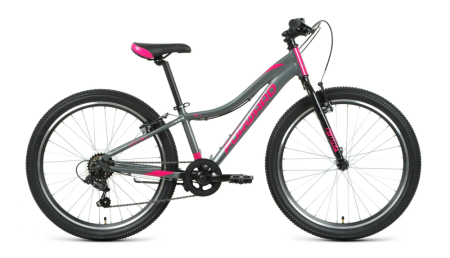 Велосипед FORWARD JADE 24 1.0 (24" 7 ск. рост. 12") 2022, серый/розовый, RBK22FW24744