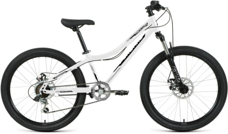 Велосипед FORWARD TITAN 24 2.0 D (24" 6 ск. рост. 12") 2022, белый/черный, RBK22FW24844