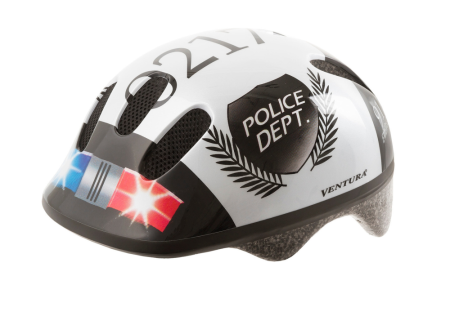 Шлем детский/подростк. 5-731004 с сеточкой 6 отв. 52-56см POLICE/черно-белый (10) VENTURA