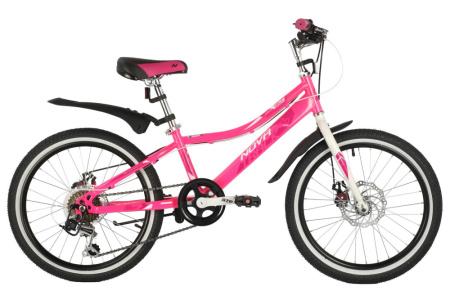 Велосипед NOVATRACK ALICE 20 DISK, розовый, сталь, 6 ск.,