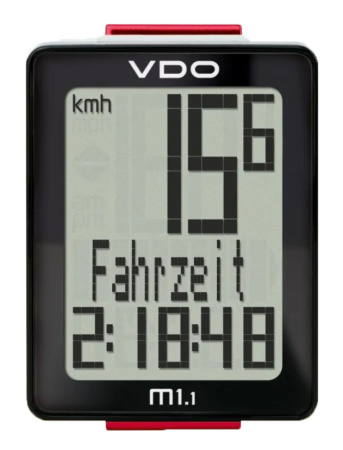 Велокомпьютер VDO M1.1, 4-30010, 5 ф-ций, 3-строчный дисплей черно-белый (Германия)
