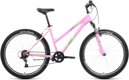 Велосипед FORWARD IRIS 26 1.0 (26" 6 ск. рост. 17") 2022, сиреневый/зеленый, RBK22FW26736
