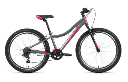 Велосипед FORWARD JADE 24 1.0 (24" 7 ск. рост. 12") 2020-2021, серый/розовый, RBKW1J347003