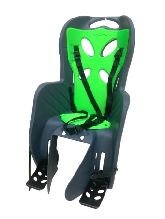 Кресло детское CURIOSO DELUXE на багажник 01-100088 темно-серое с зеленой вставкой 'NFUN (Италия)