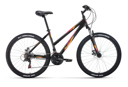 Велосипед FORWARD IRIS 26 2.0 D (26" 18 ск. рост. 17") 2022, черный/розовый, RBK22FW26739